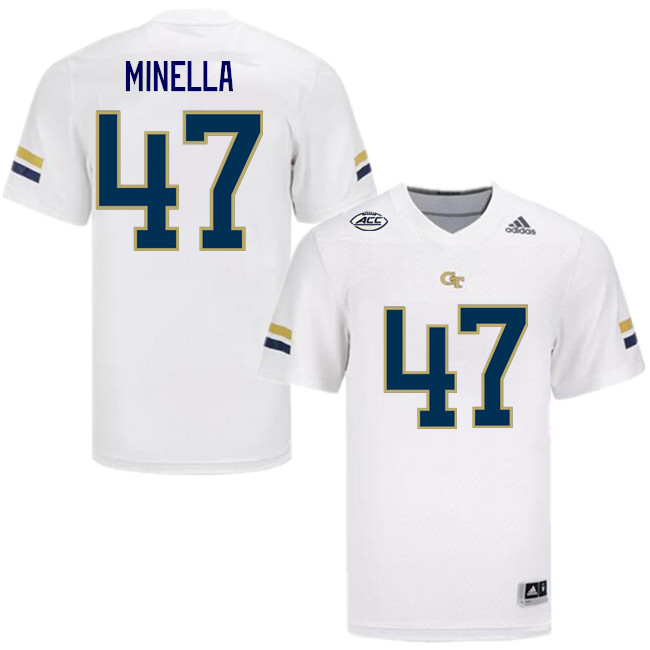 Men-Youth #47 Anthony Minella Georgia Tech Yellow Jackets 2023 College Football Jerseys Stitched-Whi